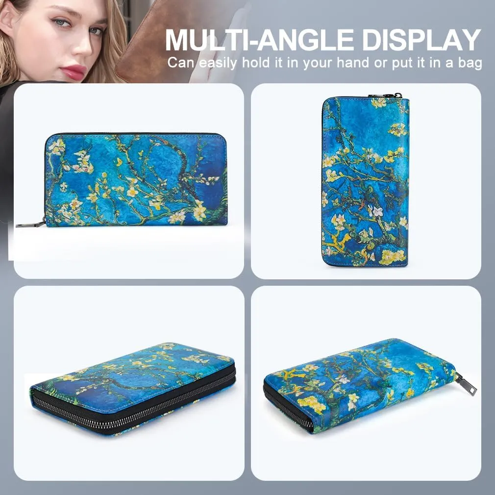 APHISON Wallet Women Large Capacity Clutch Purse For Ladies Card Holder RFID Wristlet Phone Zipper Coin Travel Pocket
