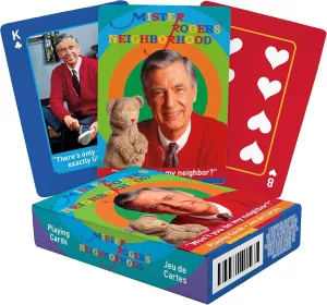 AQUARIUS Mister Rogers Playing Cards - Mr Rogers Themed Deck of Cards for Your Favorite Card Games - Officially Licensed Mister Rogers Merchandise & Collectibles - Poker Size