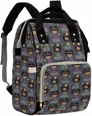 Artsadd Personalized Diaper Bag with Name, Customized Princess Queen Star Nappy Backpack with Thermal Pockets Handbag Shoulder Bag Multi-function Bags for Women Men