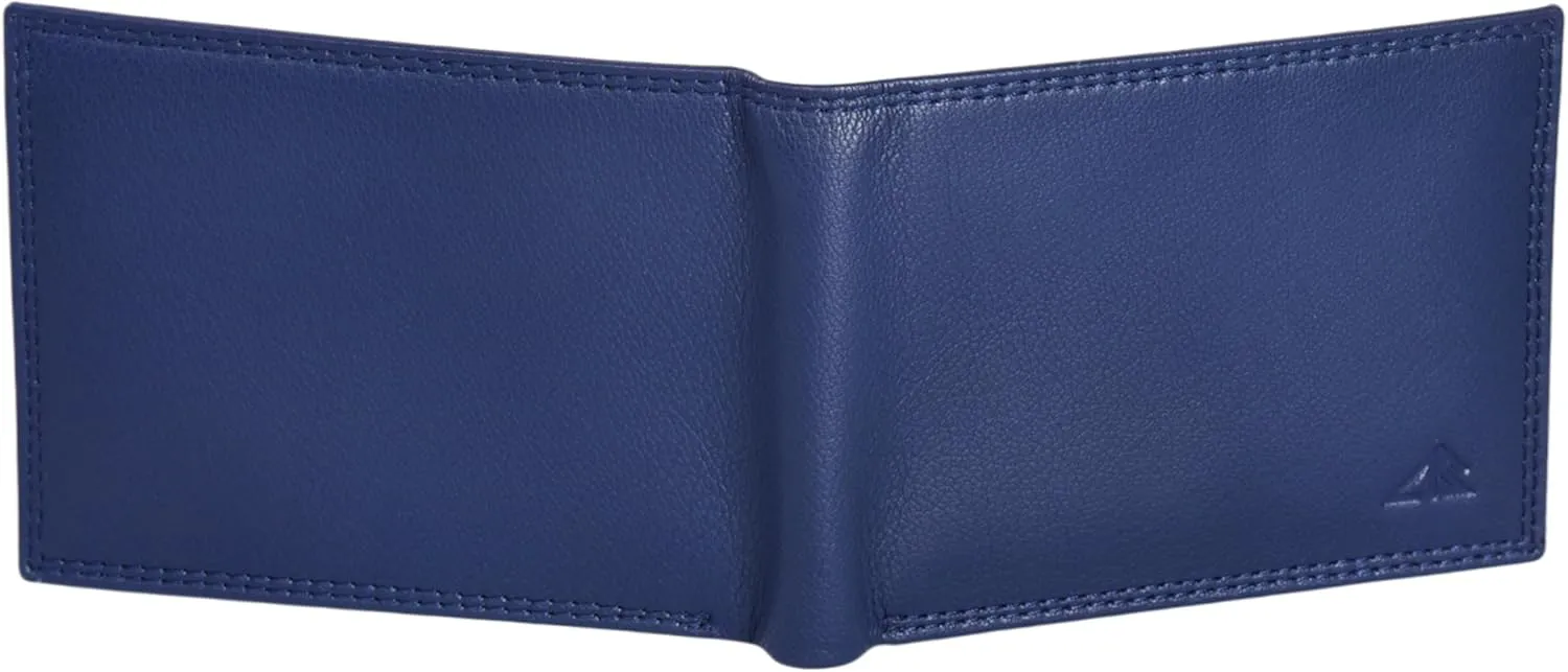 ASAD Genuine Leather Wallet for Men | Slim, Stylish, and Durable Genuine Leather Double Stitched RFID Blocking Bifold Stylish | Bifold Wallet With 8 Card Slot | Gift for Him | Navy Blue