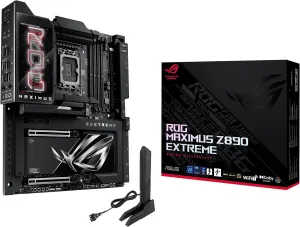 ASUS ROG MAXIMUS Z890 EXTREME Intel® Z890 LGA 1851 E-ATX motherboard, Advanced AI PC-ready, 24 2 1 2 stages, DDR5, WiFi7, 2.5G/10G LAN, PCIe® 5.0 M.2, Thunderbolt™ 5, USB Type-C®, AI OC, 5” LCD Screen