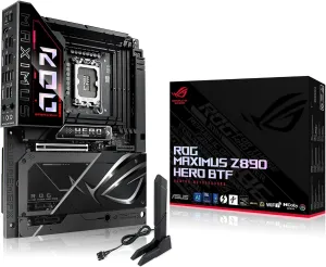 ASUS ROG MAXIMUS Z890 HERO BTF Z890 LGA 1851 ATX motherboard, hidden-connector design, Advanced AI PC Ready, 22 1 2 2 stages, DDR5, WiFi 7, 2.5G LAN, 6x M.2, PCIe 5.0, Thunderbolt 4, USB Type-C, AI OC
