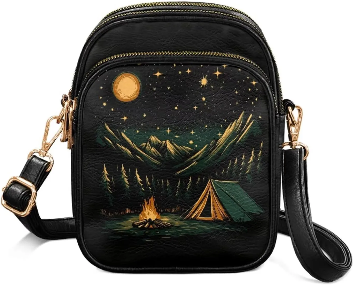 Attractive Print Womens Crossbody Bag with Strap Pockets Zipper for Travel Everyday Use