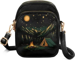 Attractive Print Womens Crossbody Bag with Strap Pockets Zipper for Travel Everyday Use