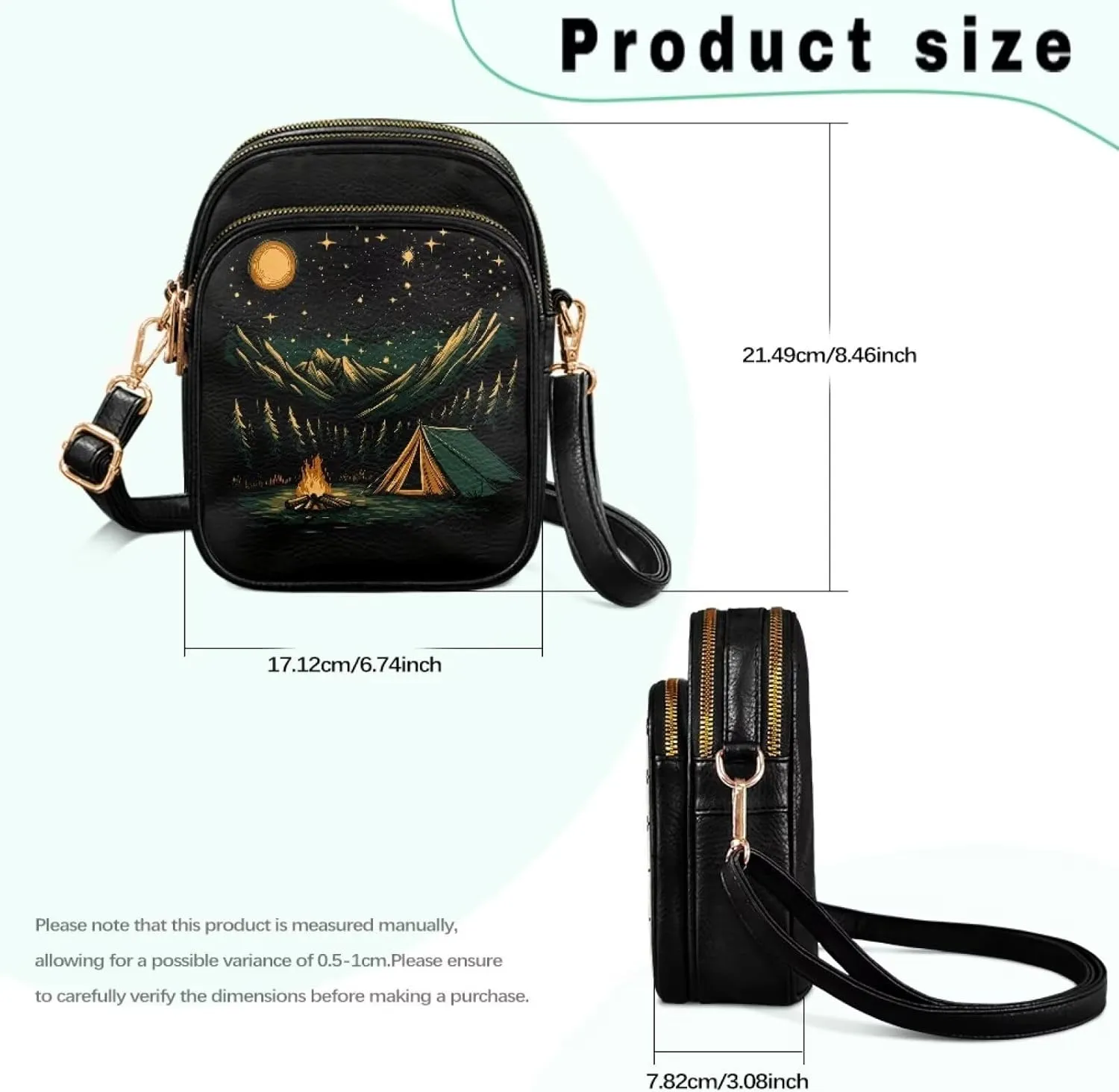 Attractive Print Womens Crossbody Bag with Strap Pockets Zipper for Travel Everyday Use