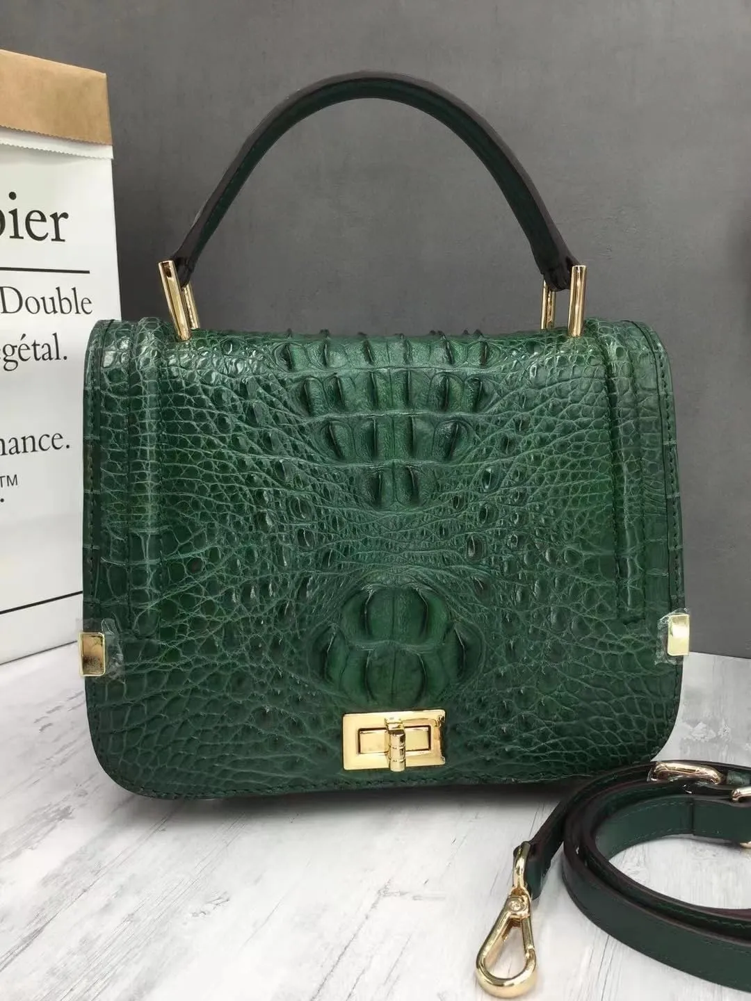 Authentic Crocodile Skin Female Flap Purse Genuine Alligator Leather Lady Small Pink Handbag Women Oblique Cross Shoulder Bag