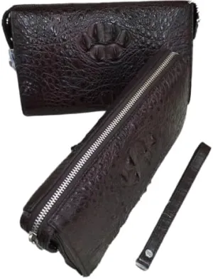 Authentic Real Crocodile Skin Men's Passcode Clutch Purse Bag Genuine Alligator Leather Male Wristlets Pouch Card Holders