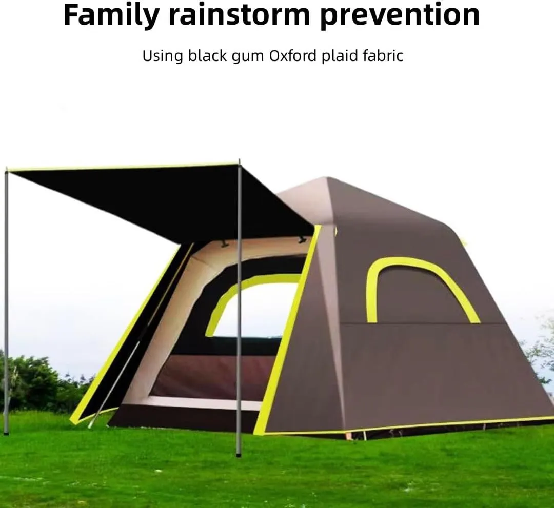 Automatic Tent for Camping, 3-5 Person Lightweight Backpacking Tent for 4 Season Camping，3000mm Waterproof Rating，With moisture-proof pad，Suitable for hiking, fishing, or car camping