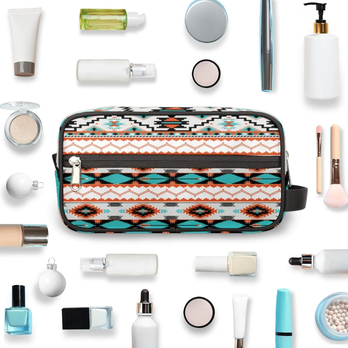 Aztec Toiletry Bag for Women Girl,Western Travel Cosmetic Bag,Hanging Makeup Bag,Approved Hygiene Bag Waterproof Dopp Kit Organizer for Toiletries Shower Bathroom Carry-on Accessories Gifts