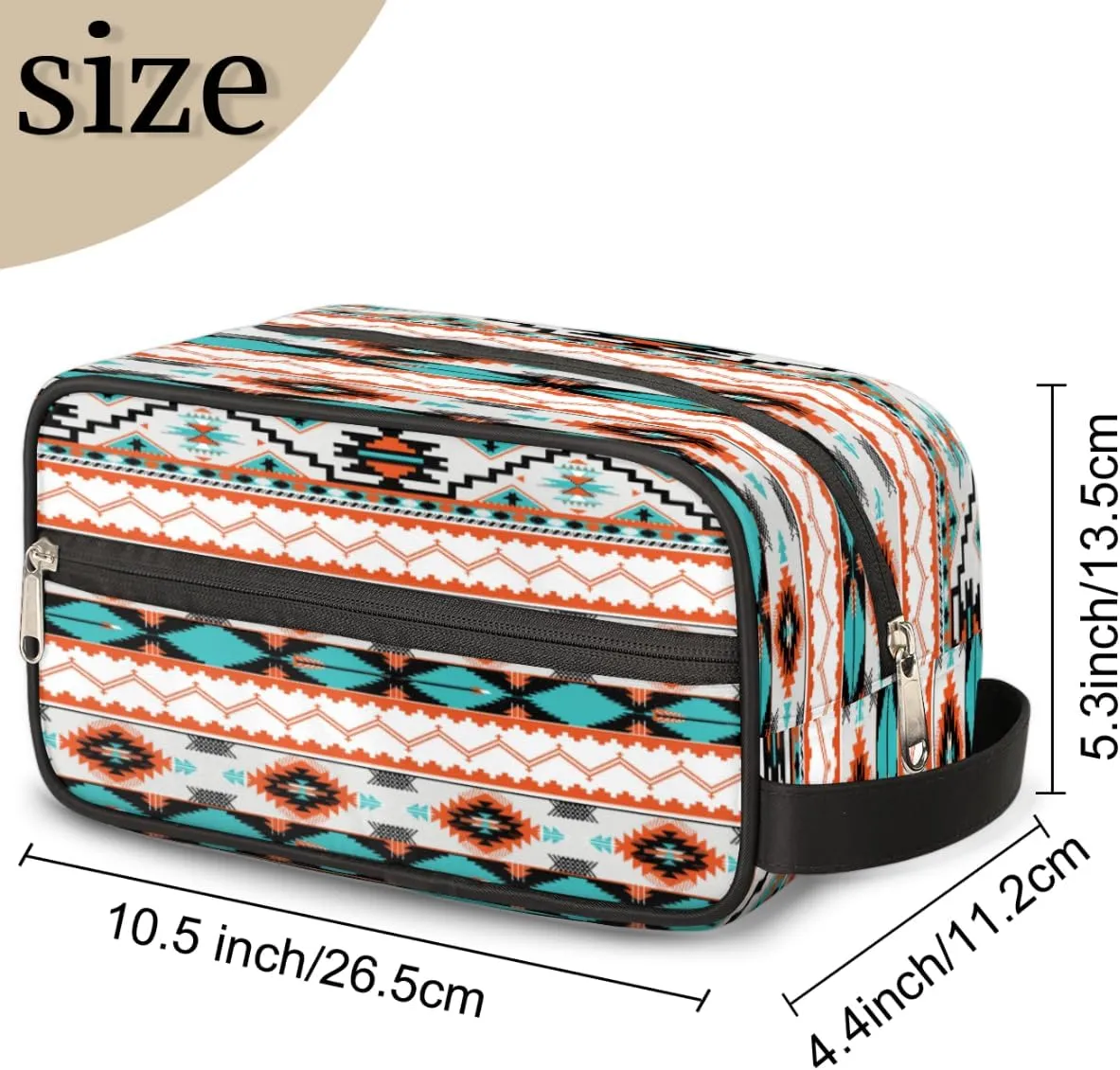 Aztec Toiletry Bag for Women Girl,Western Travel Cosmetic Bag,Hanging Makeup Bag,Approved Hygiene Bag Waterproof Dopp Kit Organizer for Toiletries Shower Bathroom Carry-on Accessories Gifts