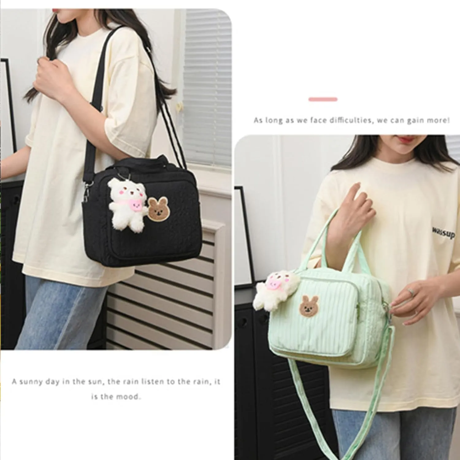 Baby Diaper Bag Tote Crossbody Diaper Cute Large Baby Nappy Mommy Maternity Travel Portable Baby Storage Bag for Mom