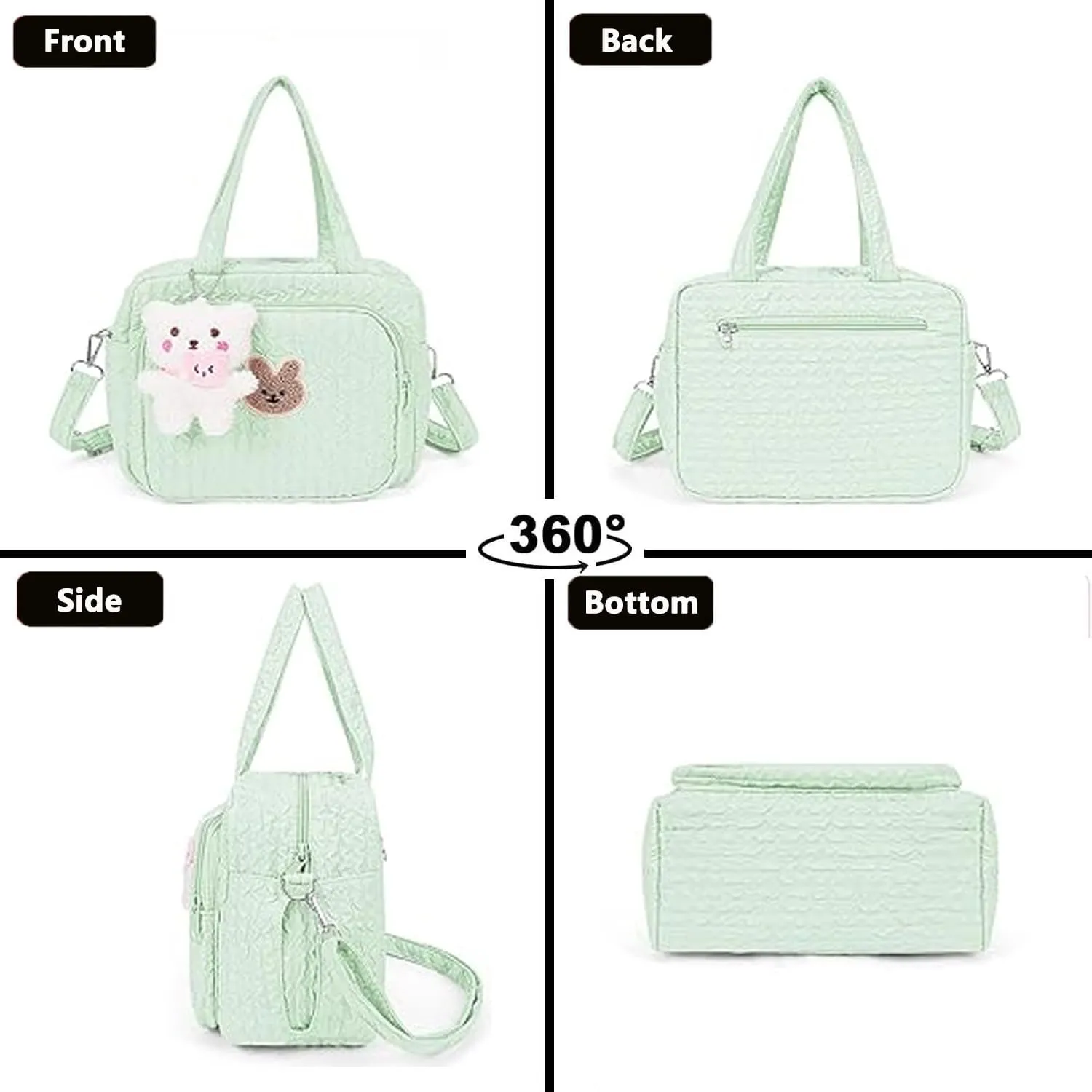 Baby Diaper Bag Tote, Cute Small Crossbody Nappy Mommy Bag, Lightweight Travel & Hospital Multifunction Storage Tote