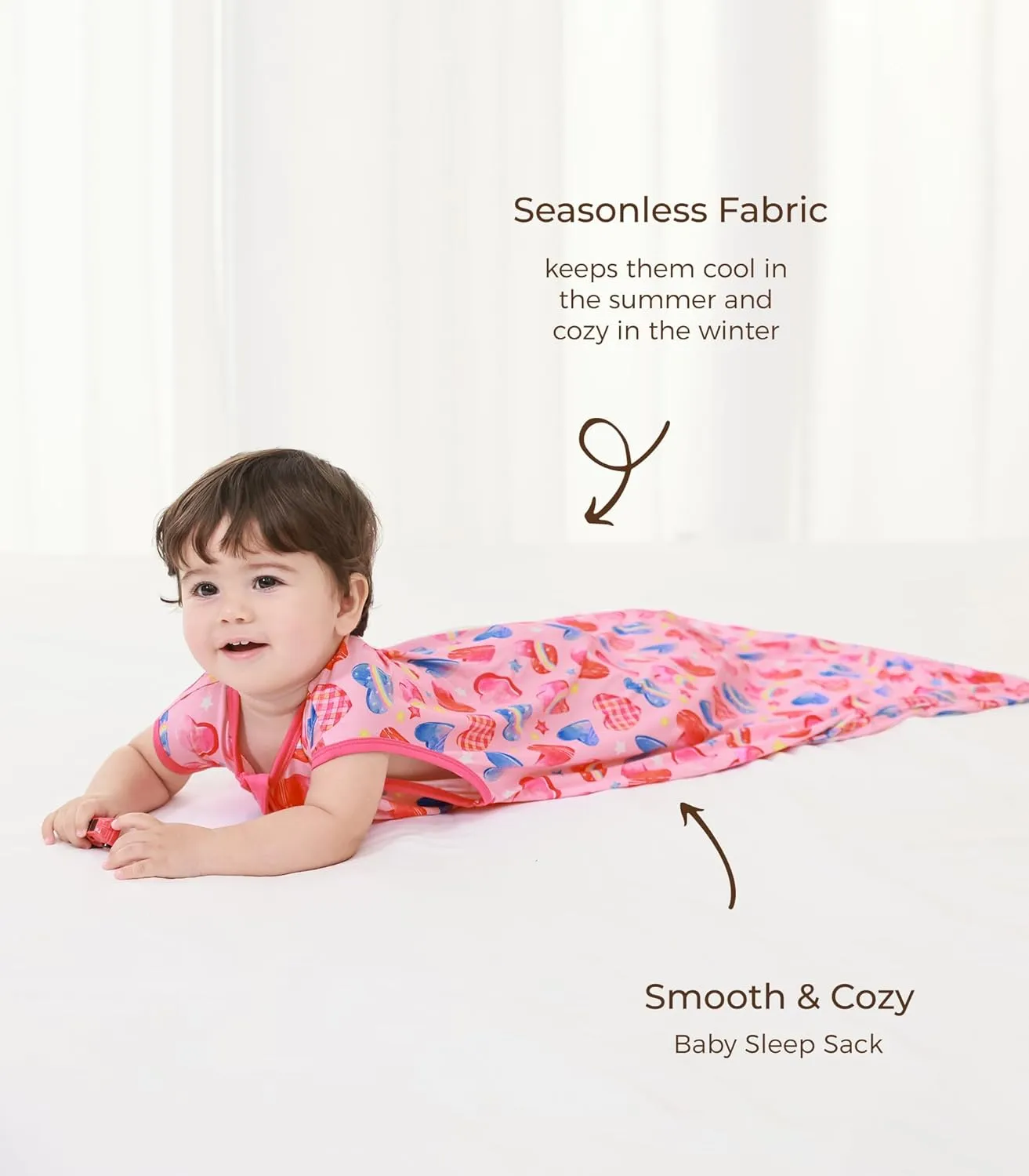 Baby Sleep Sack Newborn Viscose from Bamboo Wearable Blanket Soft Sleep Bag with 2-Way Zipper for Boys Girls
