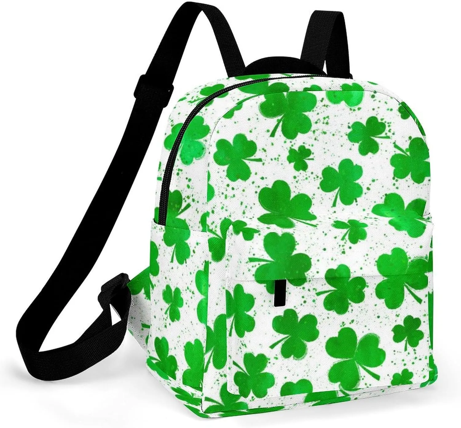 Backpack Purse for Women Rucksack for Ladies St Patricks Day Green Watercolor Shamrock Clover Grass White Shoulder Bag