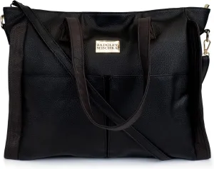 Badgley Mischka Rose Vegan Leather Travel Tote Weekender Bag (Black)