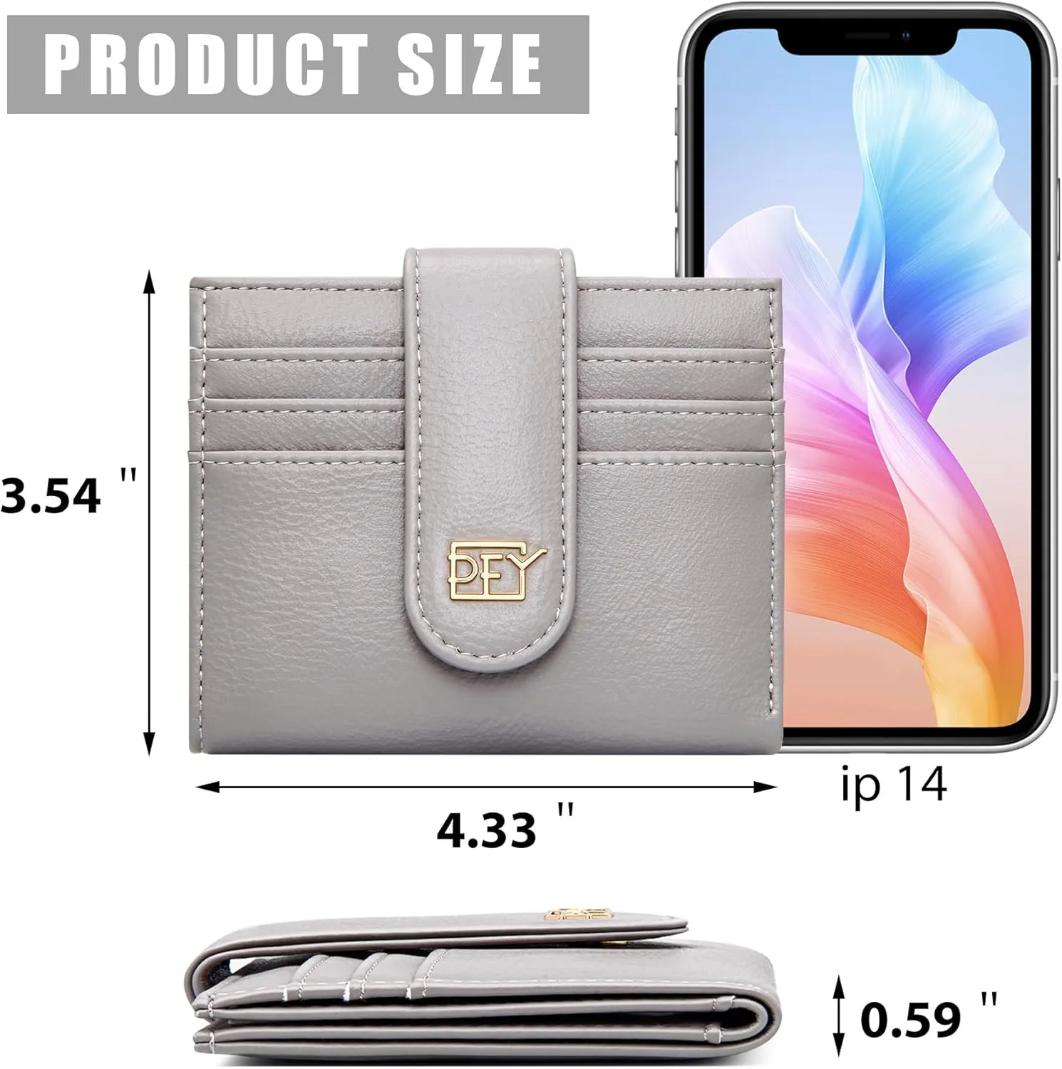 Badiya Small Wallets for Women Bifold Multi Card Case Wallet Slim Credit Card Holder with Zipper Coin Purse