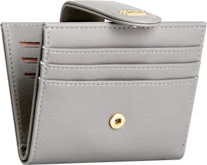 Badiya Small Wallets for Women Bifold Multi Card Case Wallet Slim Credit Card Holder with Zipper Coin Purse