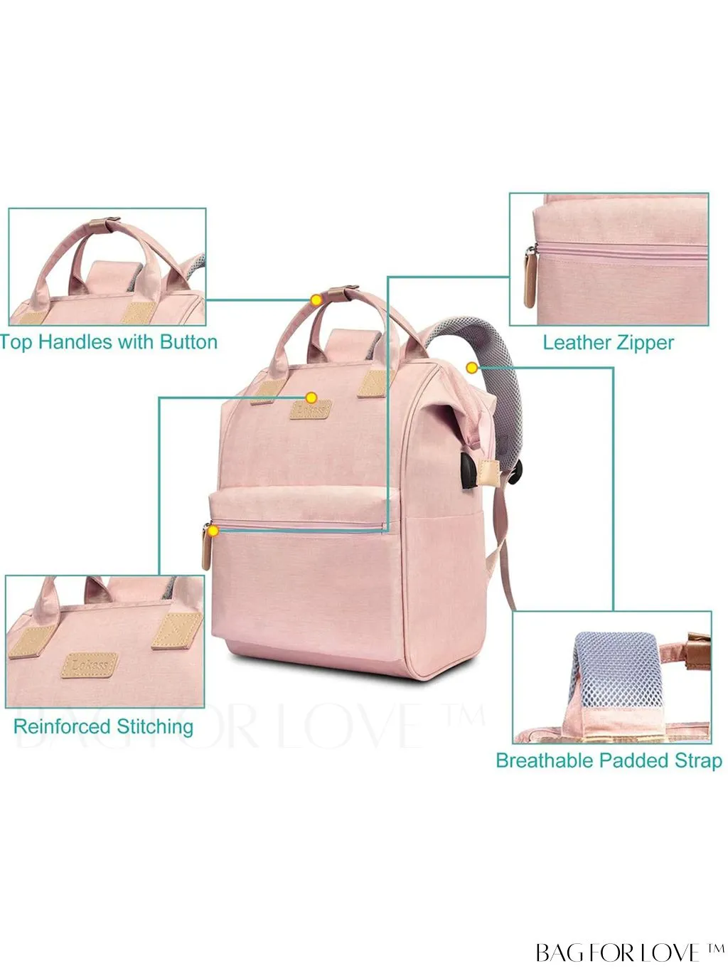 BagForLove - 17.3 Wide Open Laptop Backpack with USB Charging Port - Water Resistant, Multipurpose Business Travel Bag