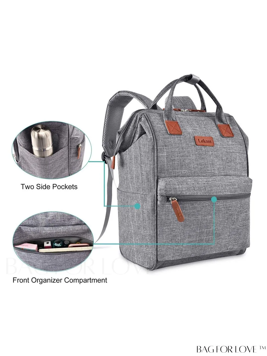 BagForLove - 17.3 Wide Open Laptop Backpack with USB Charging Port - Water Resistant, Multipurpose Business Travel Bag
