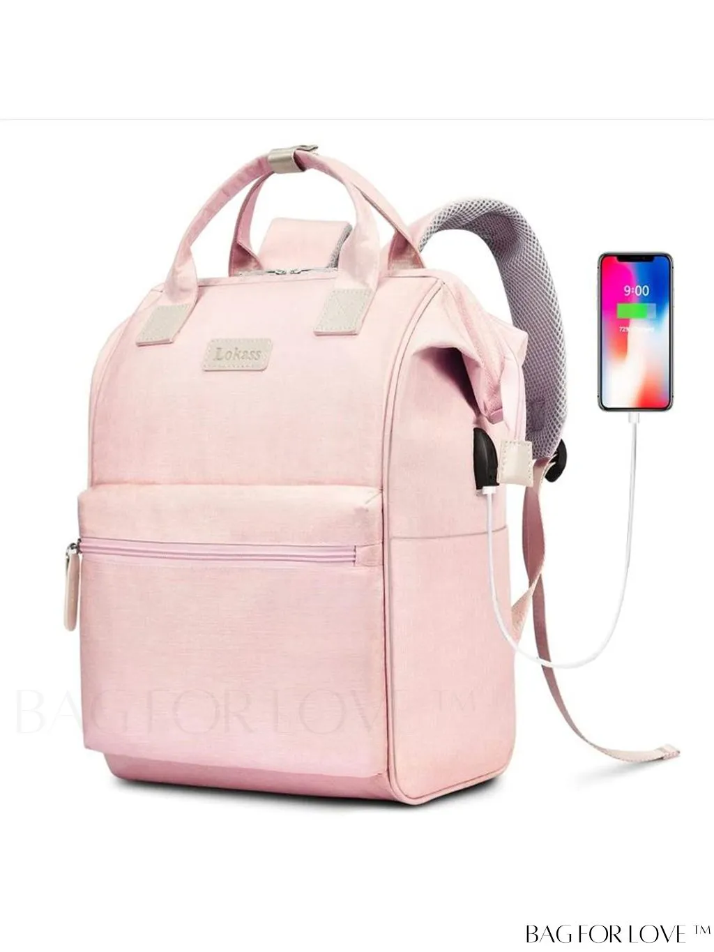 BagForLove - 17.3 Wide Open Laptop Backpack with USB Charging Port - Water Resistant, Multipurpose Business Travel Bag