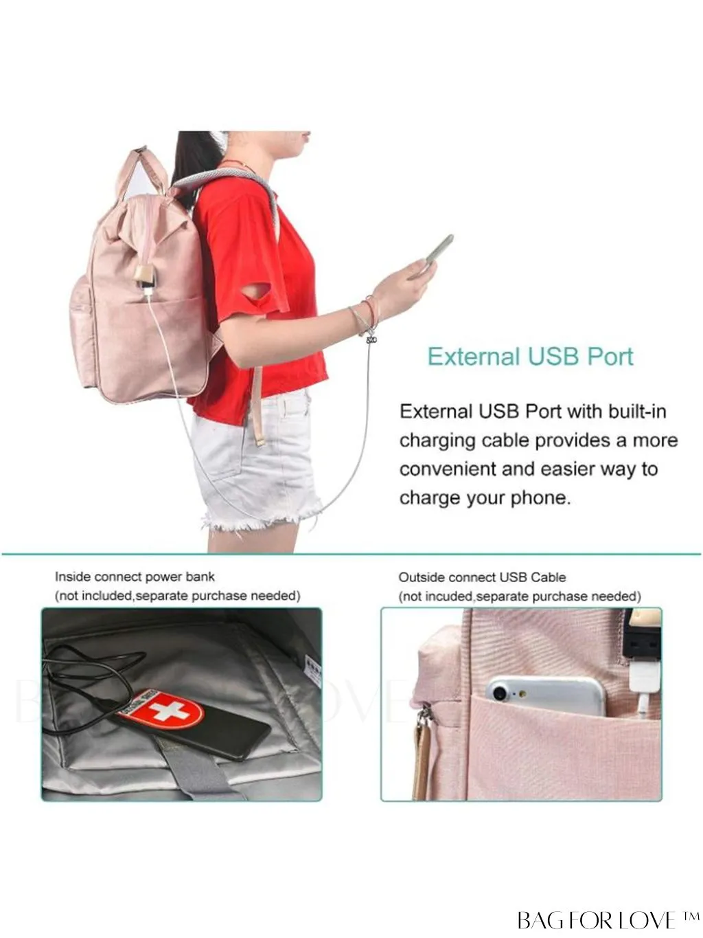 BagForLove - 17.3 Wide Open Laptop Backpack with USB Charging Port - Water Resistant, Multipurpose Business Travel Bag