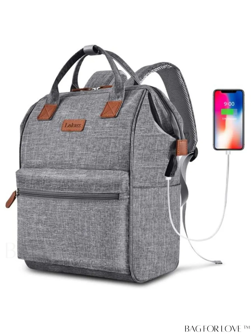 BagForLove - 17.3 Wide Open Laptop Backpack with USB Charging Port - Water Resistant, Multipurpose Business Travel Bag
