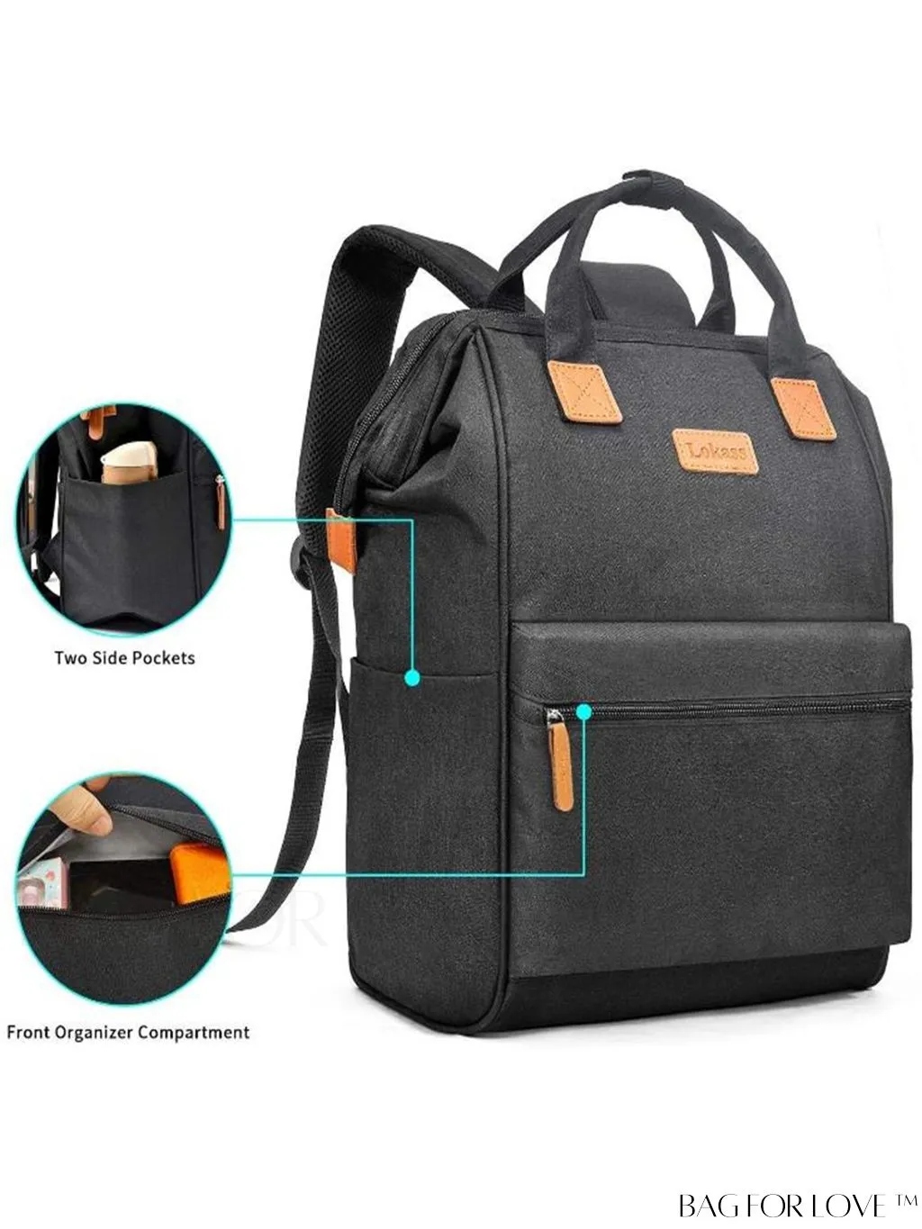 BagForLove - 17.3 Wide Open Laptop Backpack with USB Charging Port - Water Resistant, Multipurpose Business Travel Bag