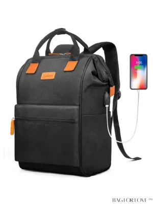 BagForLove - 17.3 Wide Open Laptop Backpack with USB Charging Port - Water Resistant, Multipurpose Business Travel Bag