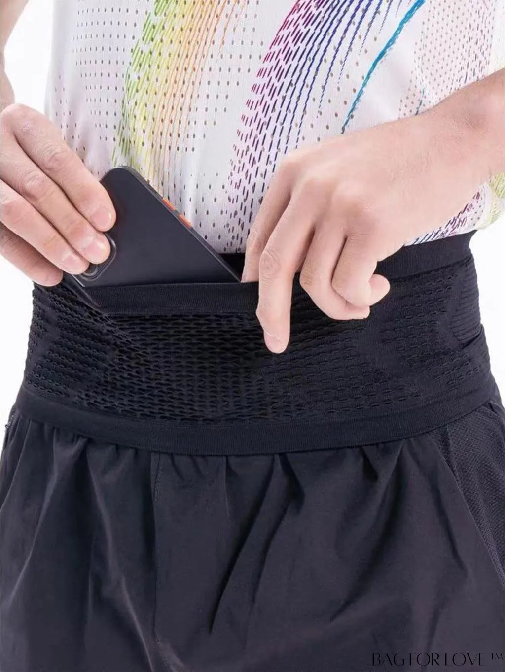 BagForLove - Multi-Pocket Elastic Waist Bag for Running Sports with Phone Holder