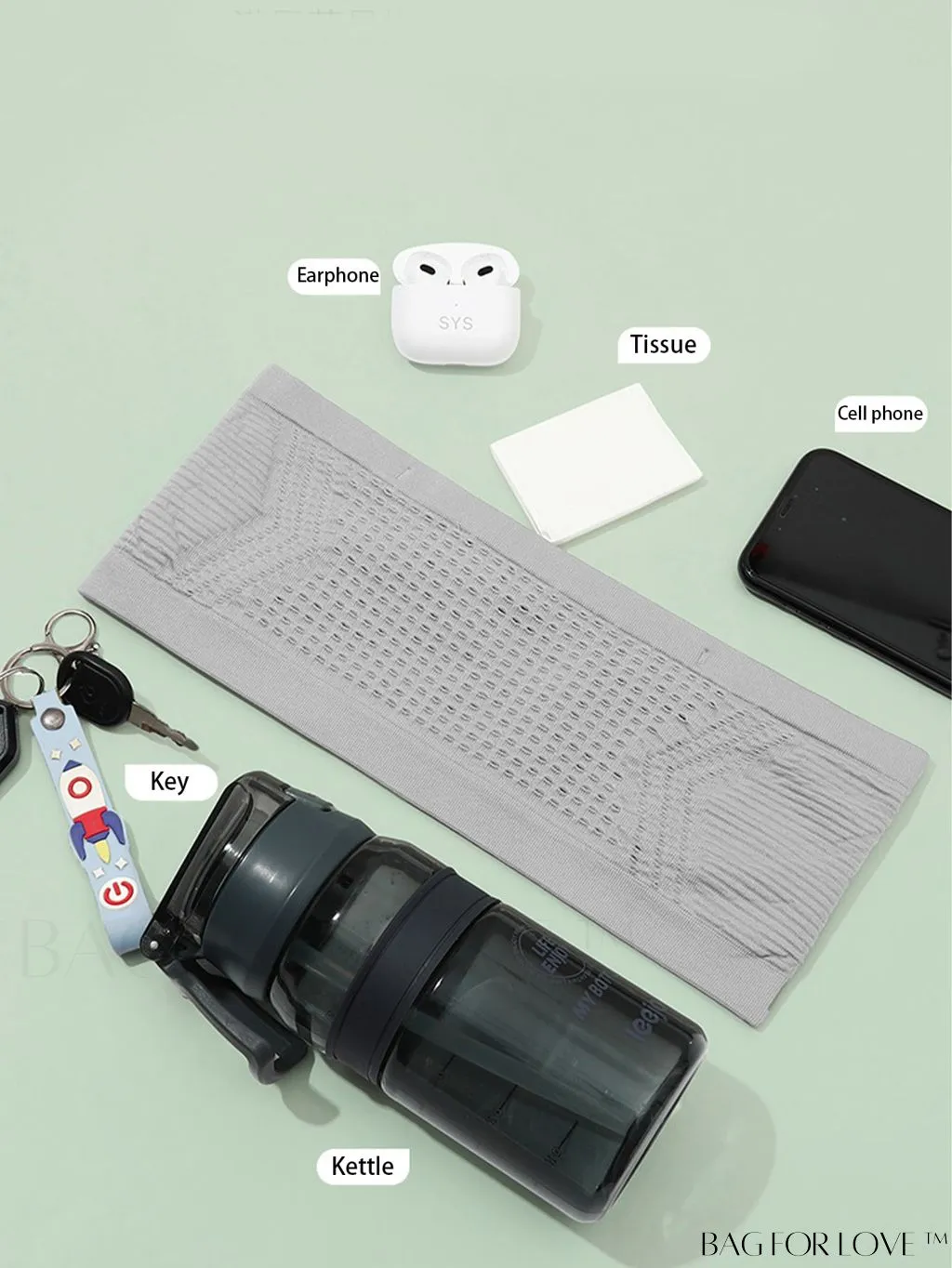 BagForLove - Multi-Pocket Elastic Waist Bag for Running Sports with Phone Holder