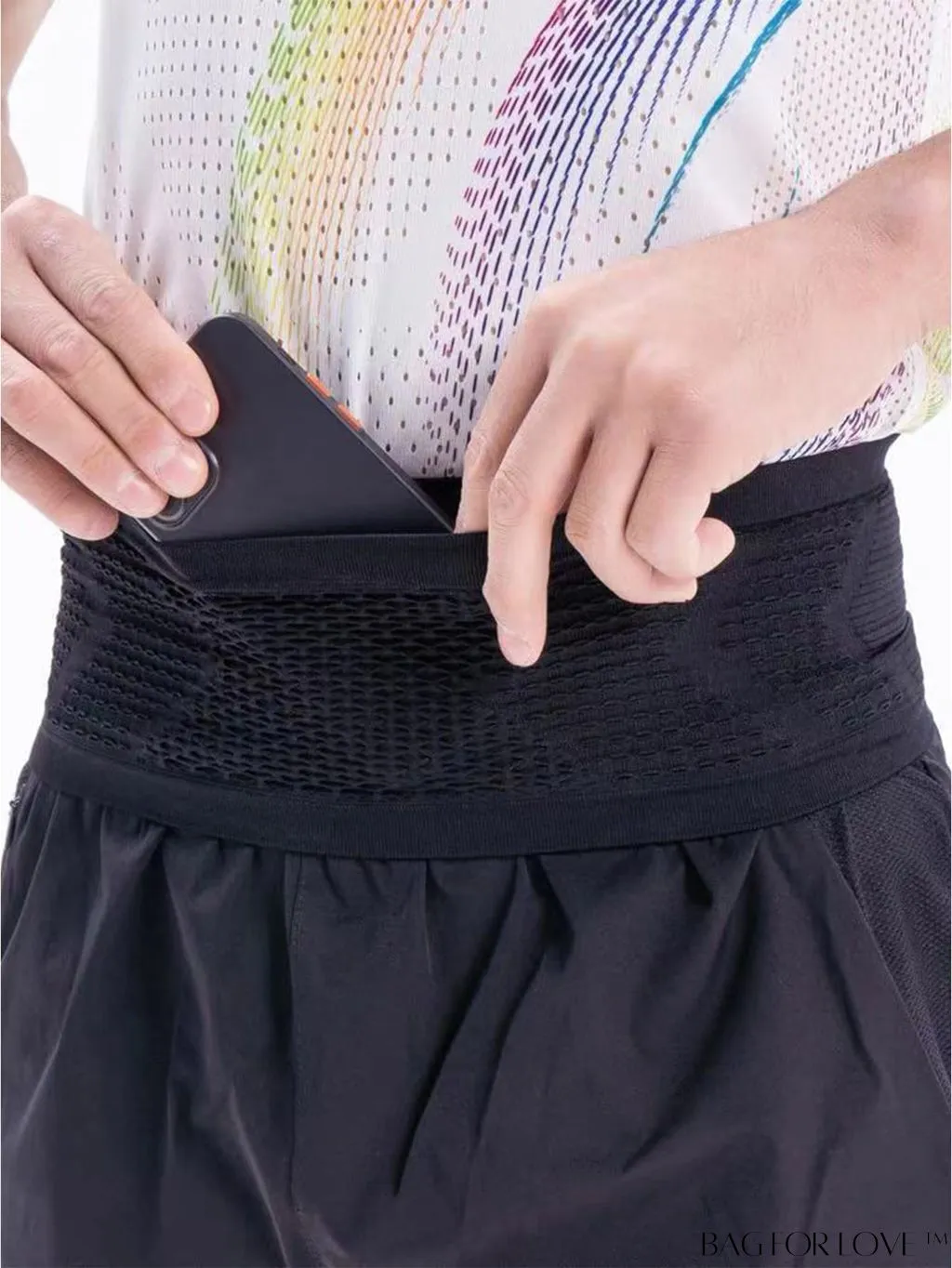 BagForLove - Multi-Pocket Elastic Waist Bag for Running Sports with Phone Holder
