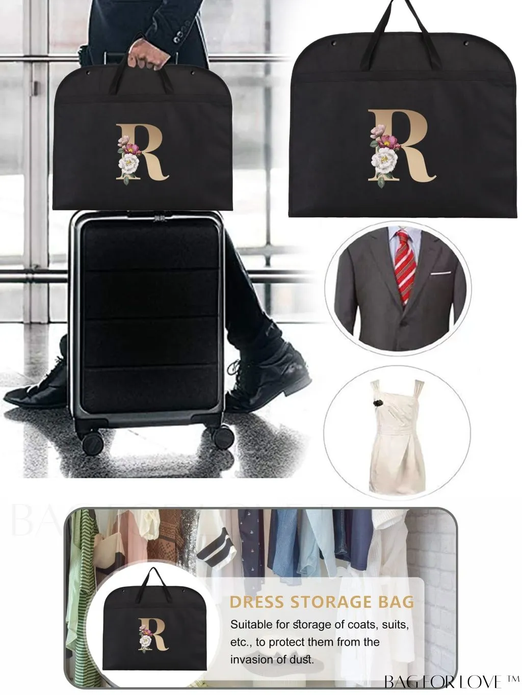 BagForLove - Wedding Dress Storage Bag - Travel-friendly, Organizer for Garments, Wardrobe, and Dorm Essentials