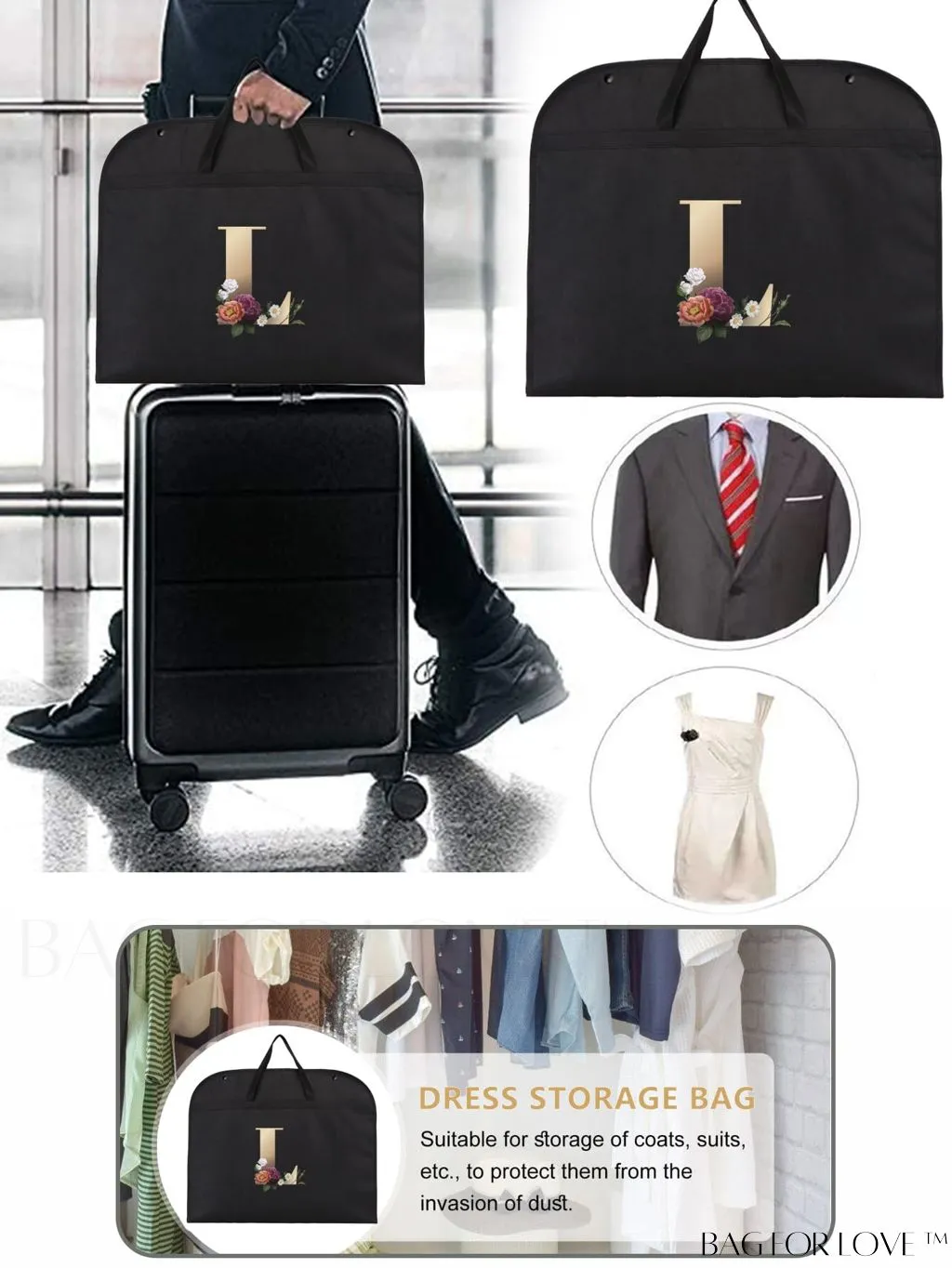 BagForLove - Wedding Dress Storage Bag - Travel-friendly, Organizer for Garments, Wardrobe, and Dorm Essentials