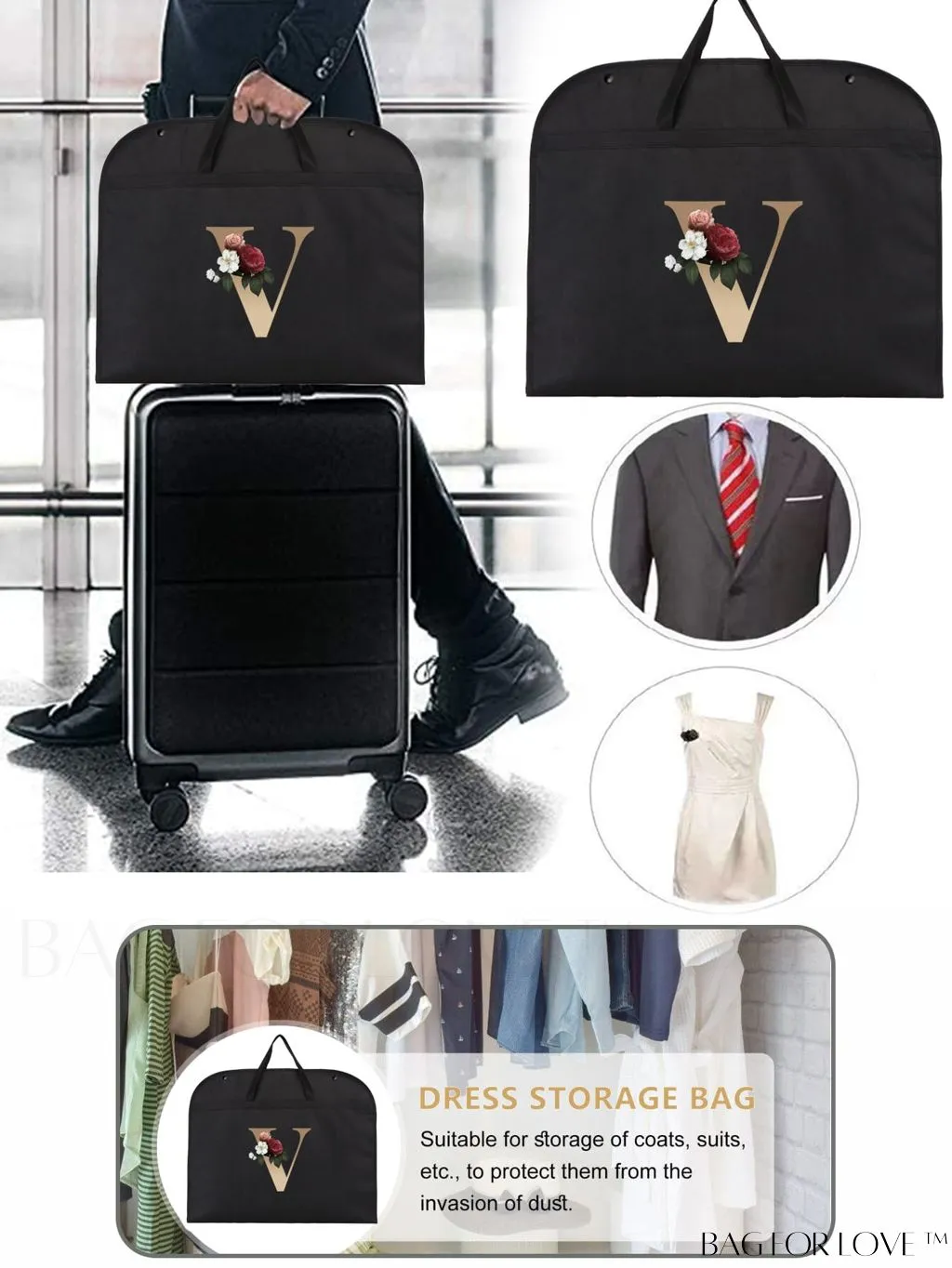 BagForLove - Wedding Dress Storage Bag - Travel-friendly, Organizer for Garments, Wardrobe, and Dorm Essentials