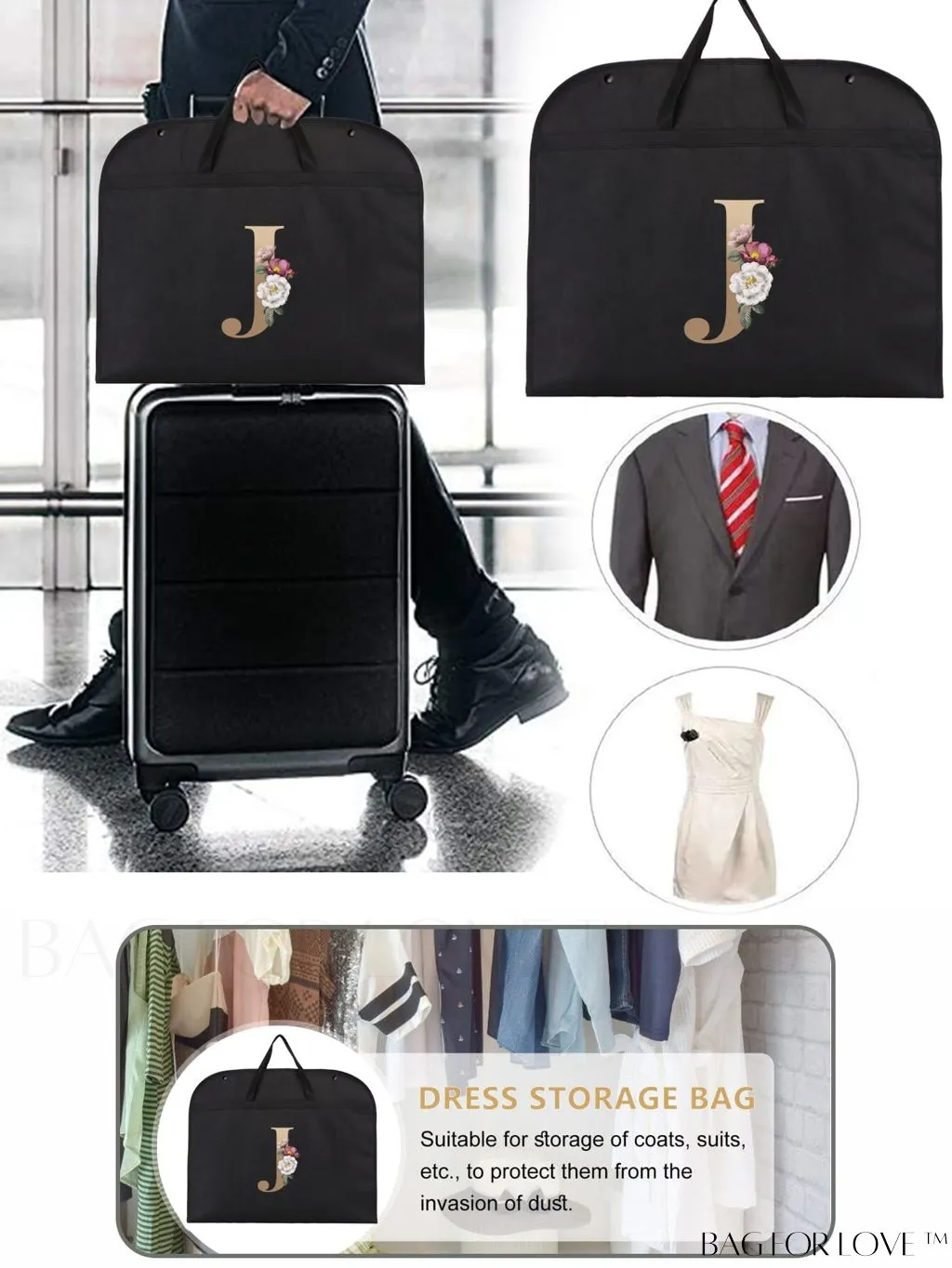 BagForLove - Wedding Dress Storage Bag - Travel-friendly, Organizer for Garments, Wardrobe, and Dorm Essentials