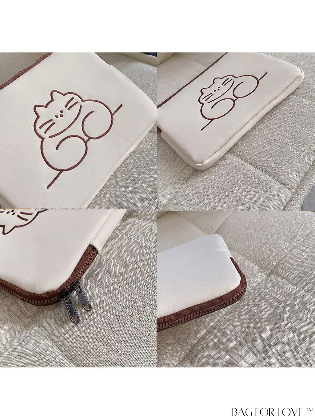 BagForLove - Zippered Laptop Bag with Cartoon Rabbit Graphic Design