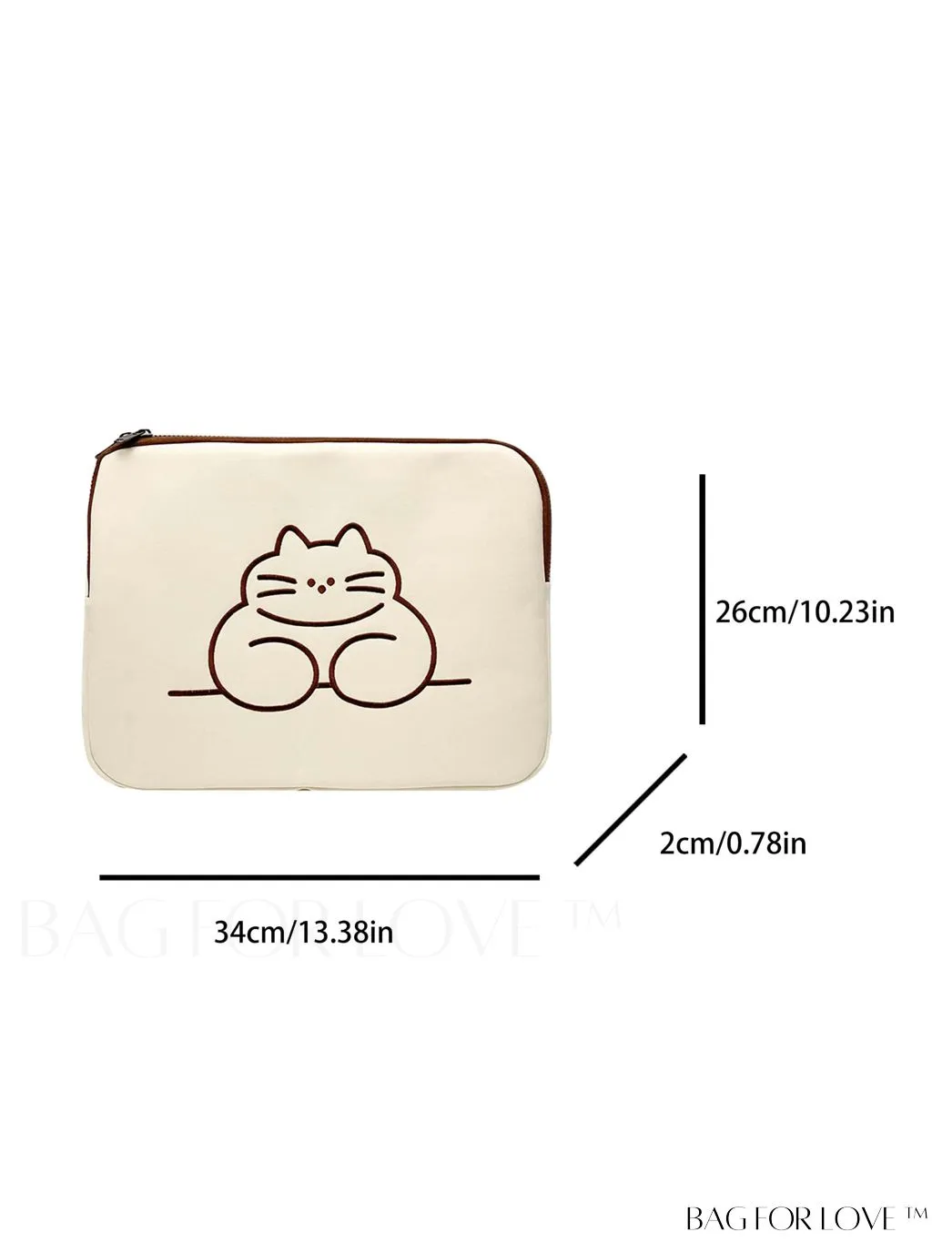 BagForLove - Zippered Laptop Bag with Cartoon Rabbit Graphic Design
