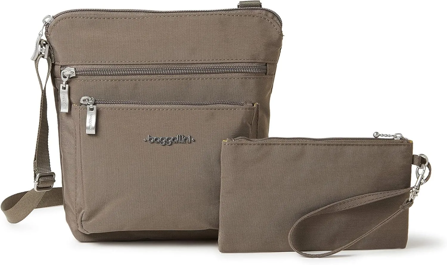 Baggallini Pocket Crossbody Bags for Women 8x8 Small Lightweight Durable Nylon Water-resistant Travel Purse W/Rfid Wristlet