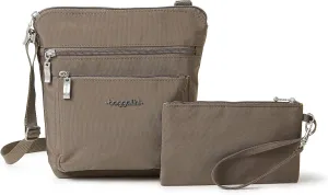 Baggallini Pocket Crossbody Bags for Women 8x8 Small Lightweight Durable Nylon Water-resistant Travel Purse W/Rfid Wristlet