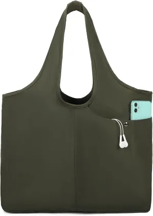 Barsine Tote Bag for Women Men, Lightweight Nylon Shoulder Handbag, Waterproof Tote Purse for Travel Gym