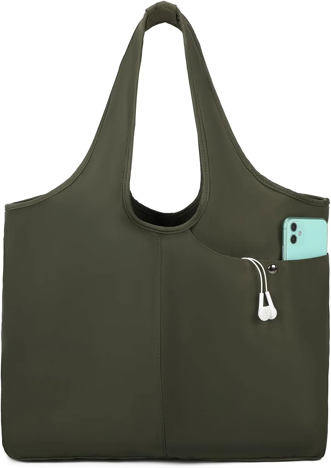 Barsine Tote Bag for Women Men, Lightweight Nylon Shoulder Handbag, Waterproof Tote Purse for Travel Gym