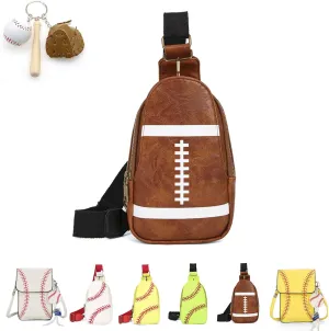 Baseball Crossbody Bag for Women – Softball Sling Bag with Multiple Pockets, Adjustable Strap, Hands-Free Design for Sports