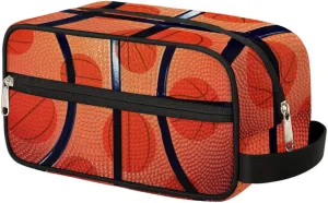 Basketball Texture Travel Toiletry Bag Kit for Men Sports Basketball Cosmetic Makeup Bag for Boys Waterproof Shaving Bag Hanging Wash Bag Organizer for Toiletries Accessories