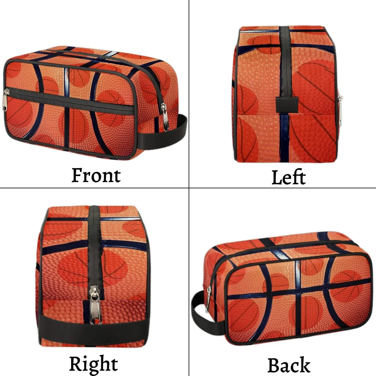 Basketball Texture Travel Toiletry Bag Kit for Men Sports Basketball Cosmetic Makeup Bag for Boys Waterproof Shaving Bag Hanging Wash Bag Organizer for Toiletries Accessories