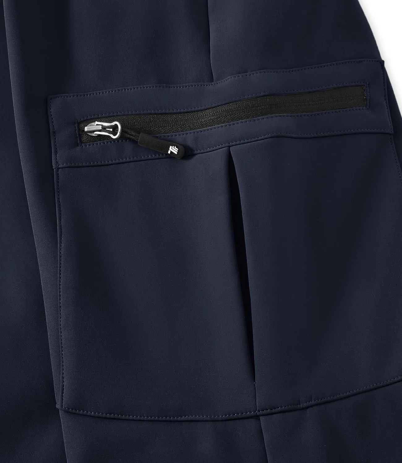 BASUDAM Men's Cargo Work Pants Snow Waterproof Softshell Winter Fleece Lined Insulated Outdoor Mountain with 6 Pockets