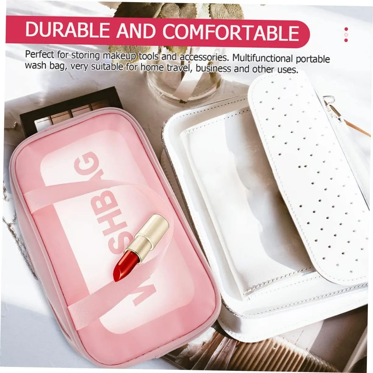 Beaupretty transparent cosmetic bag large Toiletry Bags Zipper Cosmetic Train Bag Toiletry Organizer Bag Personal Bath clear organizer bags Personal Wash Bag pvc travel makeup bag handheld