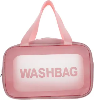 Beaupretty transparent cosmetic bag large Toiletry Bags Zipper Cosmetic Train Bag Toiletry Organizer Bag Personal Bath clear organizer bags Personal Wash Bag pvc travel makeup bag handheld