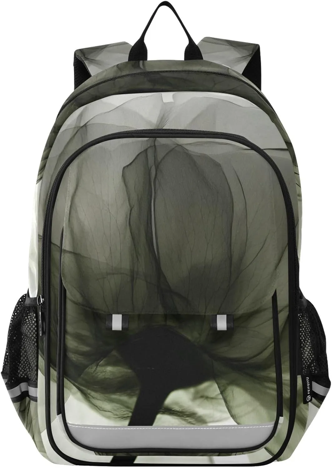 Beautiful Flower Perspective Backpack Travel Laptop Daypack Shoulder Bag Book Bag Daypack with Reflective Strip 12.9 ×17.7 In