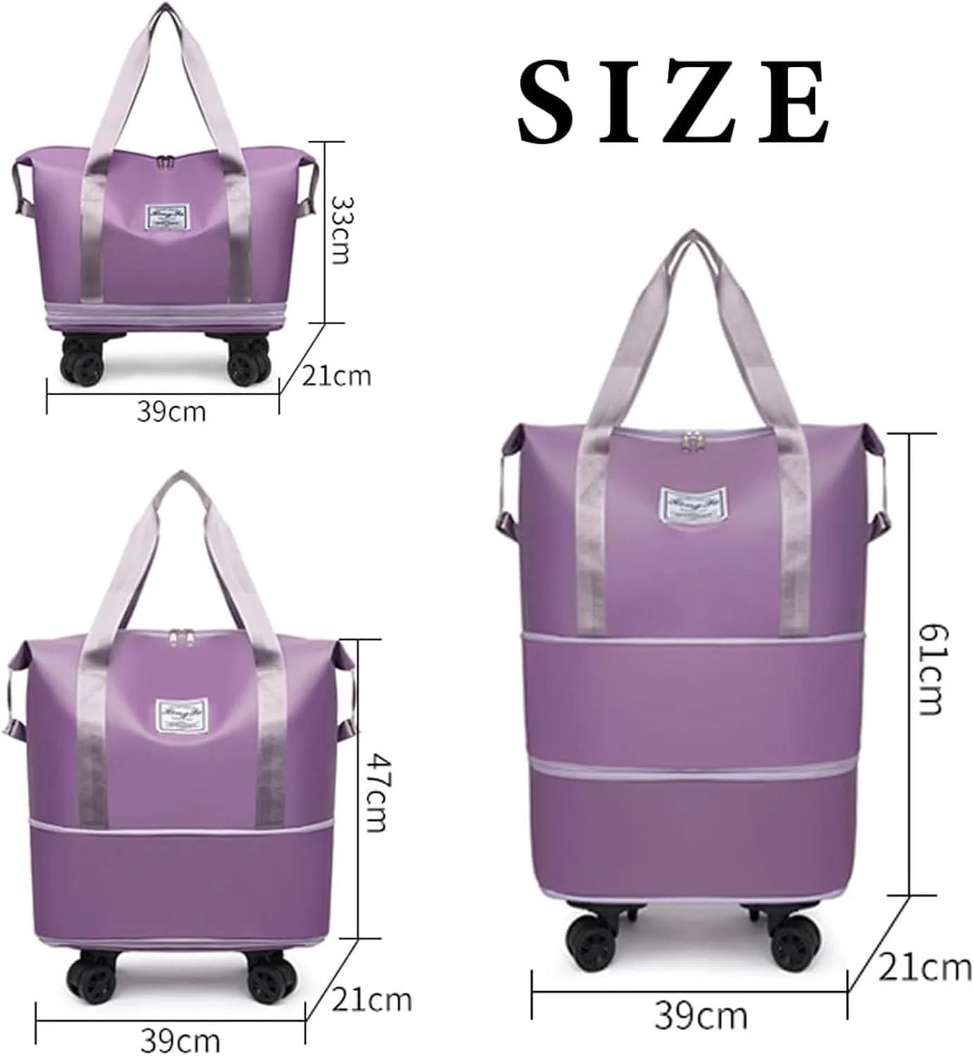 Beente Travel Bag with Wheels, 2025 New Large Capacity Beente Expandable Travel Bag, Universal Wheel Removable with Trolley Sleeve(Red)