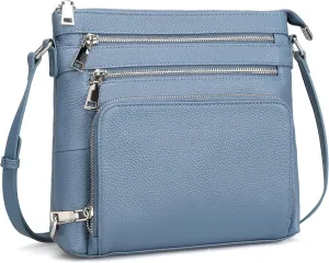 befen Genuine Leather Crossbody Bags for Women, Lightweight Medium Anti-Theft Shoulder Purse with Built in RFID Wallet
